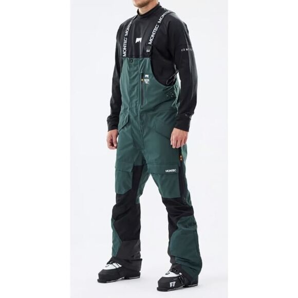 Montec Fawk Ski Snowboarding Pants Bib in Dark Atlantic and Black Men's Sz. S - Picture 1 of 12